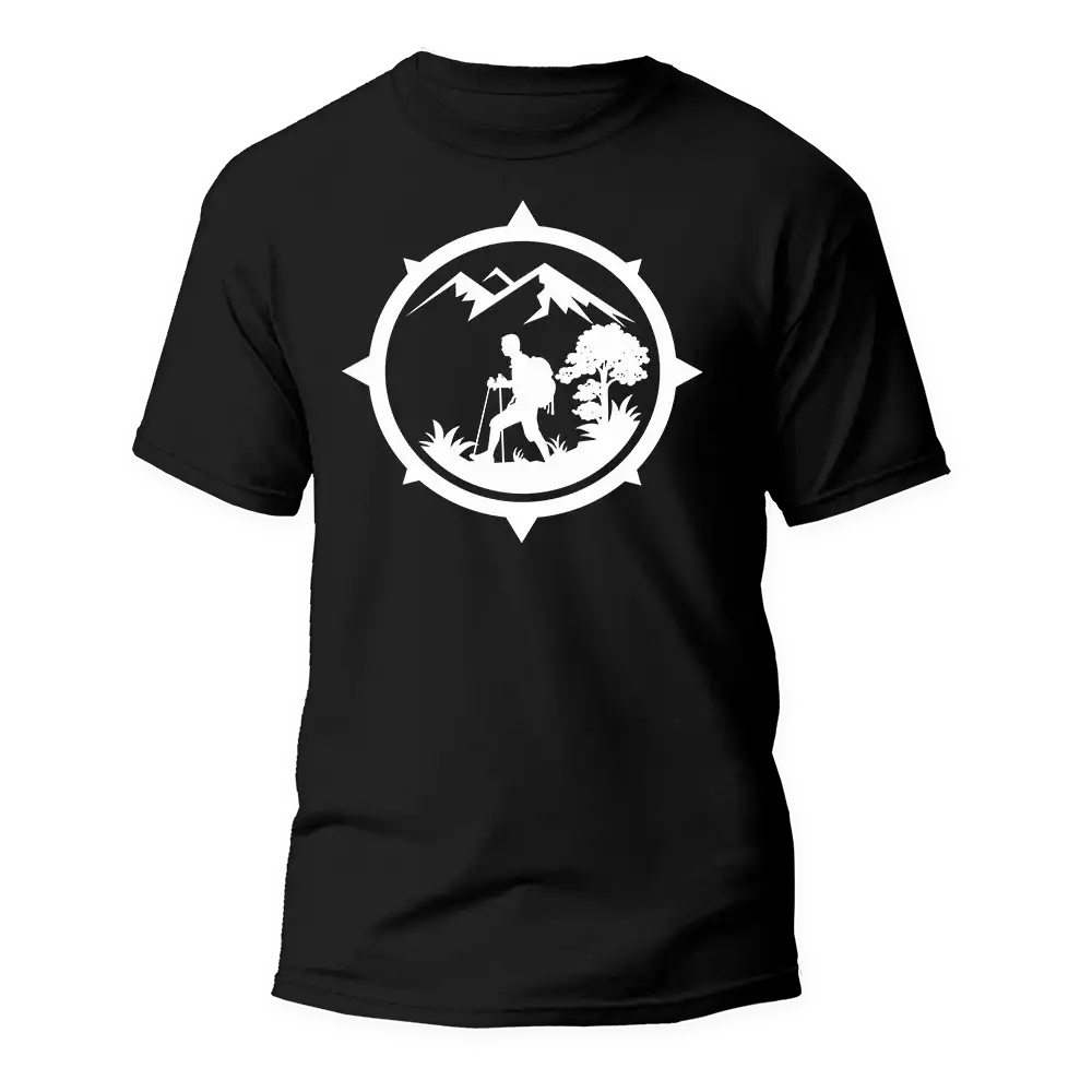 Hiking Mountain Compass Graphic Tee