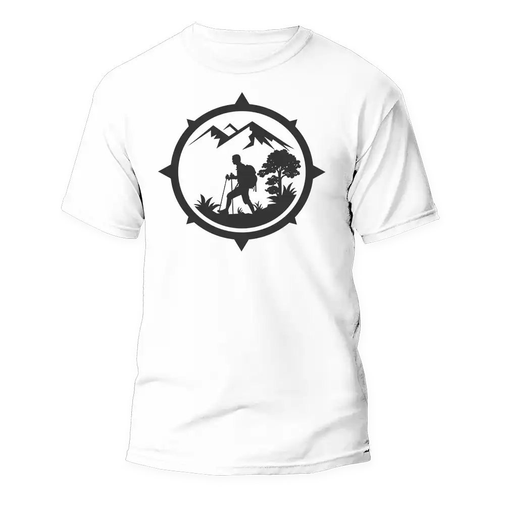 Hiking Mountain Compass Graphic Tee