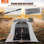 5.5-6.7ft Easy Setup Pickup Truck Bed Tent Gray