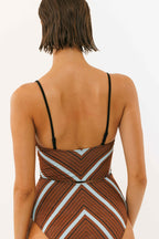 Arava Stripes Brown Teal