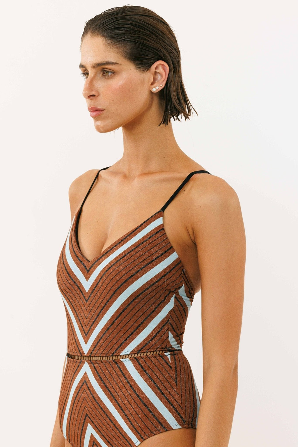 Arava Stripes Brown Teal
